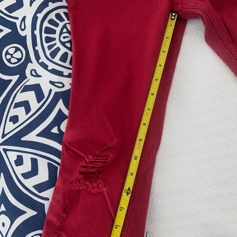 Rag & Bone Red Skinny Distressed Jean - 27 - Picture 8 of 11